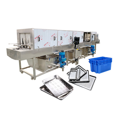 36kw Industrial Plastic Crate Washing Machine For Food Container Box Cleaning