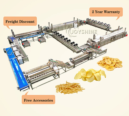 Automatic Corn Chips Production Line with Frozen French Fries Processing Machine