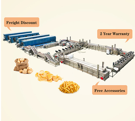 Automatic Corn Chips Production Line with Frozen French Fries Processing Machine