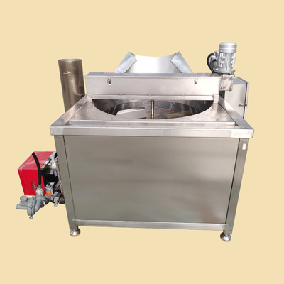 LNG Gas Heated Round Pot Type Industrial Batch Fryer with Automatic Stirring Device