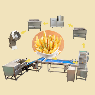 100Kg/H Semi Automatic Frozen French Fries Production Line With Electric Heating 1500W