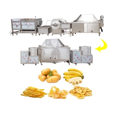 100Kg/H Semi Automatic Frozen French Fries Production Line With Electric Heating 1500W