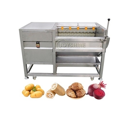 Industrial 500kg/h Potato Ginger Roller Washer Brush Peeling Machine Easy to Operate