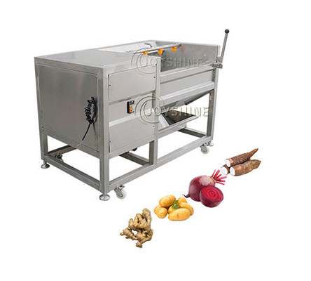 Industrial 500kg/h Potato Ginger Roller Washer Brush Peeling Machine Easy to Operate