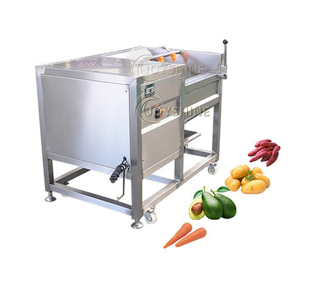 Industrial 500kg/h Potato Ginger Roller Washer Brush Peeling Machine Easy to Operate