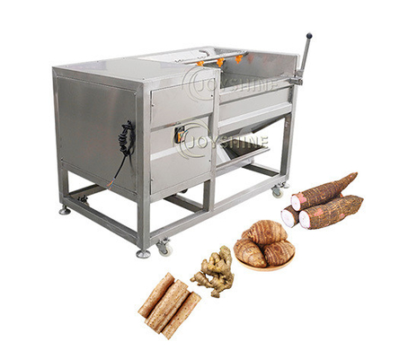 Industrial 500kg/h Potato Ginger Roller Washer Brush Peeling Machine Easy to Operate