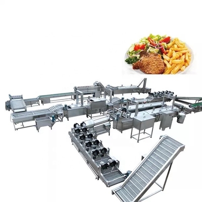 220V 380V Frozen French Fries Production Line With Gas Or Electric Heating