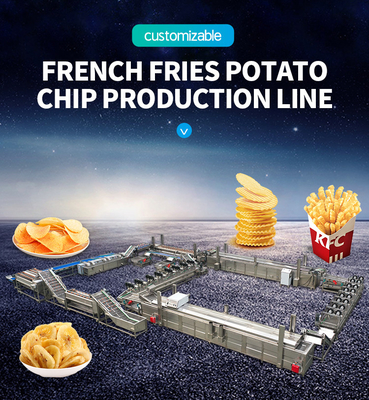 Potato Chips Making Machine Automatic French Fries Production Line 1-2mm Thickness
