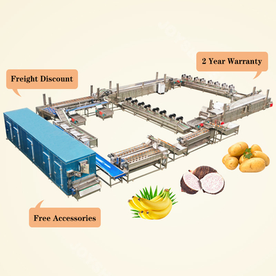 Banana Chips Production Line with Semi Automatic Frying Machine and 380V Voltage