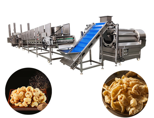 Fully Automated Stainless Steel Lard Fryer Production Line With 2500 X 800 X 1300mm
