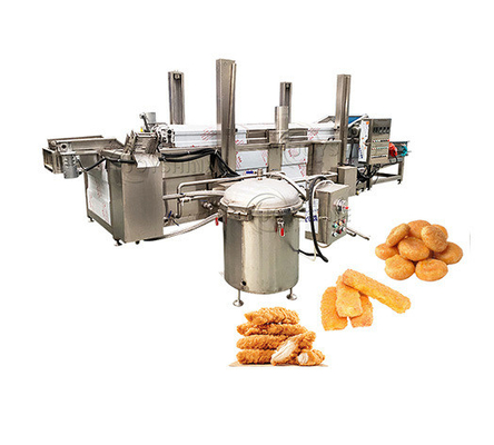 304 Stainless Steel Mesh Belt Automatic Continuous Frying Machine for Food Processing