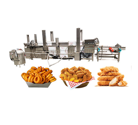 304 Stainless Steel Mesh Belt Automatic Continuous Frying Machine for Food Processing