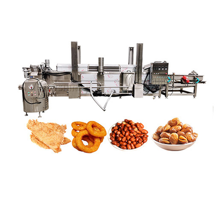 304 Stainless Steel Mesh Belt Automatic Continuous Frying Machine for Food Processing