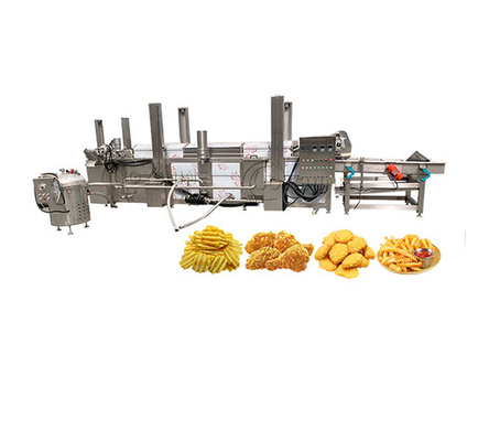 304 Stainless Steel Mesh Belt Automatic Continuous Frying Machine for Food Processing