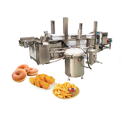 304 Stainless Steel Mesh Belt Automatic Continuous Frying Machine for Food Processing