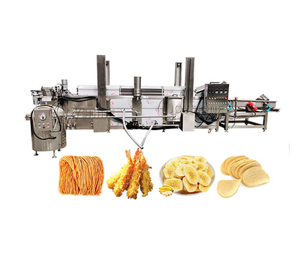 304 Stainless Steel Mesh Belt Automatic Continuous Frying Machine for Food Processing
