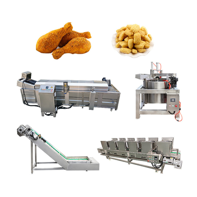 Multifunctional Frying Machine for Chicken Fish and Peanut Nuggets in Continuous Brat Line