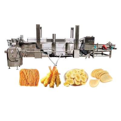 Home Automatic Continuous Belt Type Crispy Flour Slice Sheet Peanut Fryer Potato Chips Frying Machine