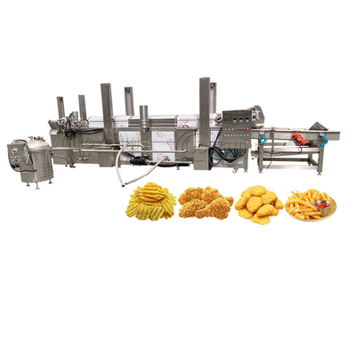 Home Automatic Continuous Belt Type Crispy Flour Slice Sheet Peanut Fryer Potato Chips Frying Machine