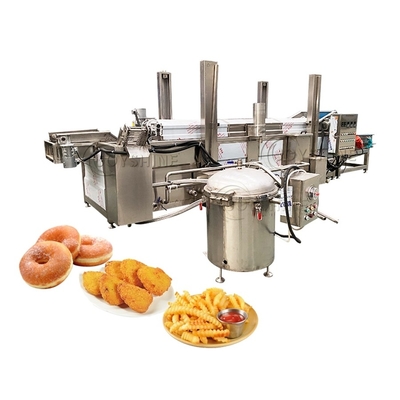 Electric Gas Powered Industrial Continuous Fryer Machine With Automatic Temperature Control