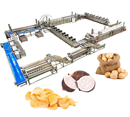 Automatic Corn Chips Production Line with Frozen French Fries Processing Machine