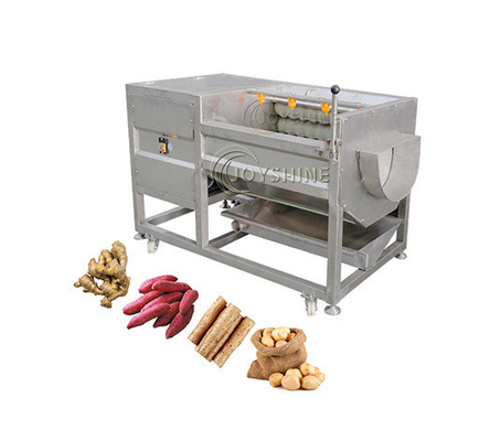 Industrial 500kg/h Potato Ginger Roller Washer Brush Peeling Machine Easy to Operate