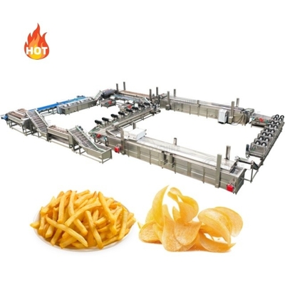 Fresh French Fries Production Line 58 kw Electric Fried Potato Fingers Making Machine